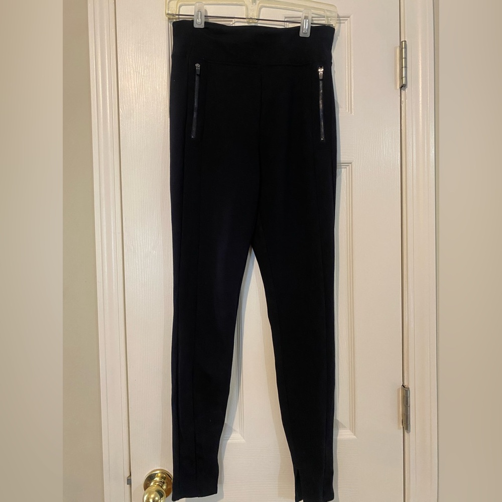 JoyLab Womens High Rise Track Pant Ponte Zip Pockets Black M - Picture 1 of 7